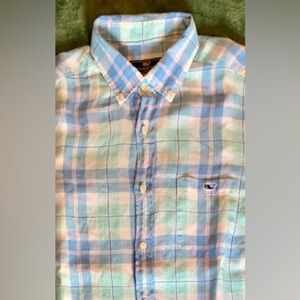 Vineyard Vines Linen L/S Button Down Shirt Size: L (4163)